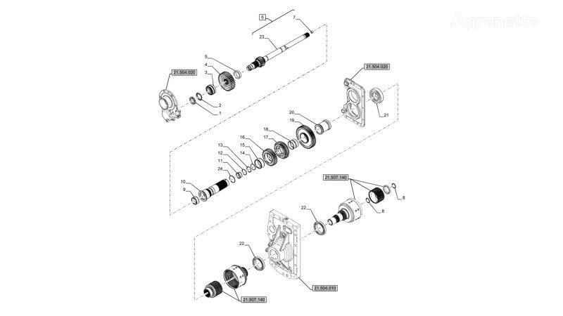 kita transmisijos dalis Wałek 87702002 ratinio traktoriaus New Holland T6070