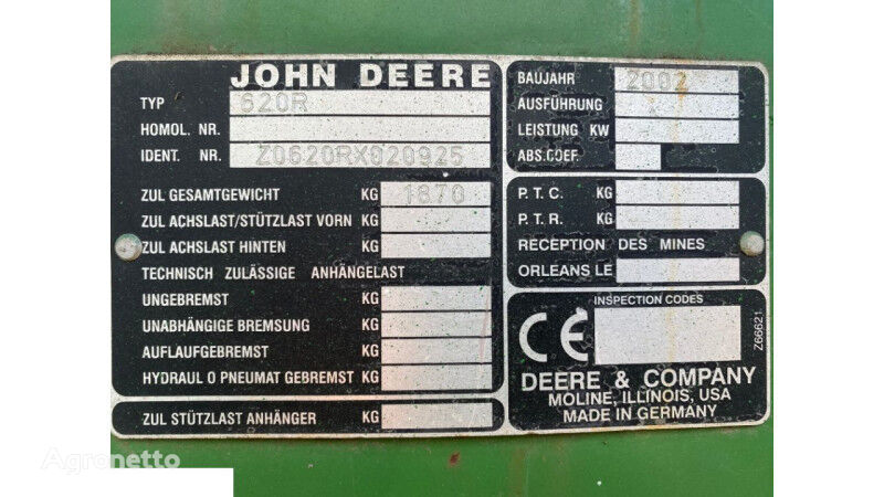 Sprężyna Sprzęgła Ślimaka John Deere 620r grūdų kombaino John Deere 620r