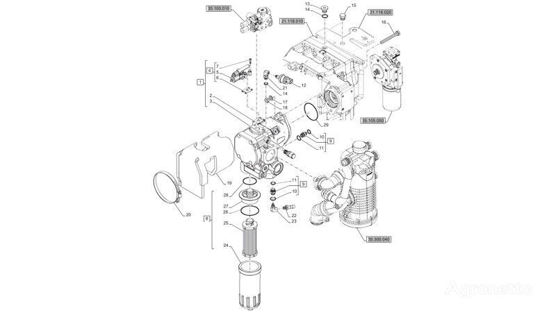 фильтр гидравлический New Holland 84341286 для трактора колесного New Holland T6090 T6070