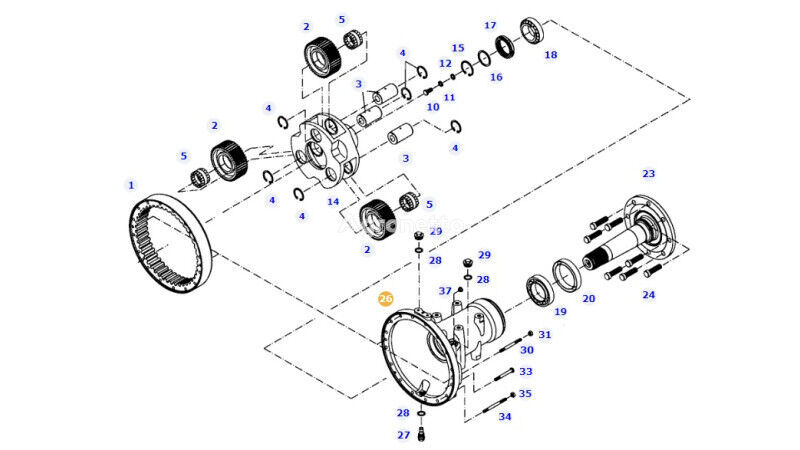 корпус КПП 404150150010 для трактора колесного Fendt 414 Vario